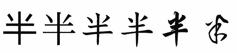 漢字「半」の書体比較