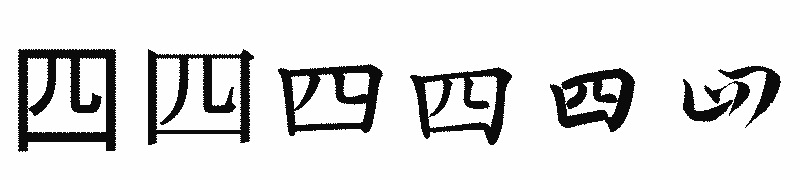 漢字「四」の書体比較
