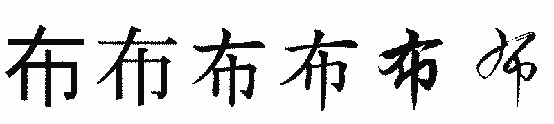 漢字「布」の書体比較