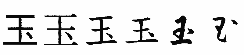 漢字「玉」の書体比較