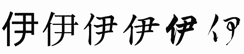漢字「伊」の書体比較