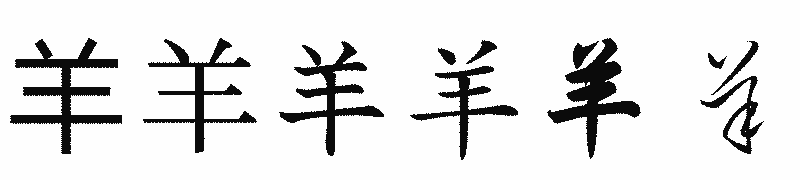 漢字「羊」の書体比較