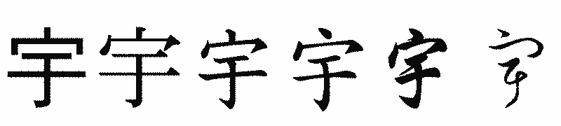 漢字「宇」の書体比較