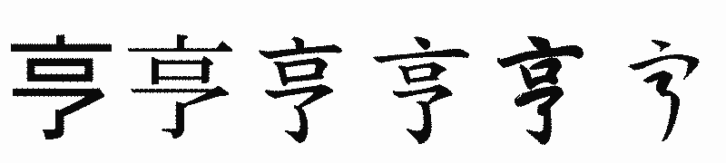 漢字「亨」の書体比較