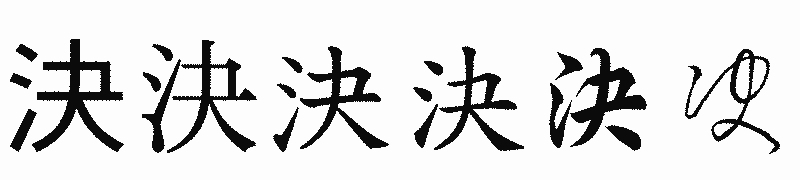 漢字「決」の書体比較
