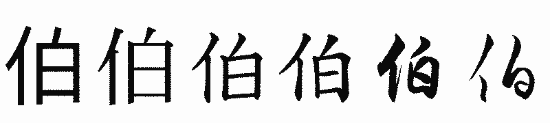 漢字「伯」の書体比較