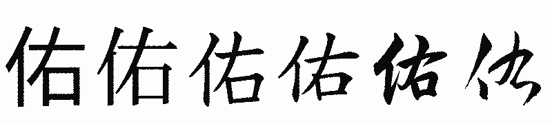 漢字「佑」の書体比較