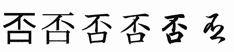 漢字「否」の書体比較