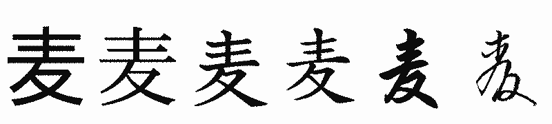 漢字「麦」の書体比較