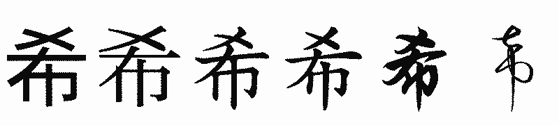 漢字「希」の書体比較
