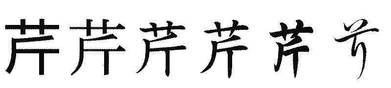 漢字「芹」の書体比較