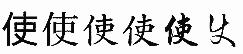 漢字「使」の書体比較