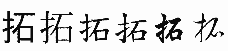 漢字「拓」の書体比較