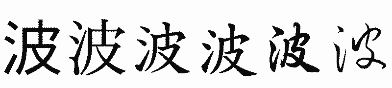 漢字「波」の書体比較