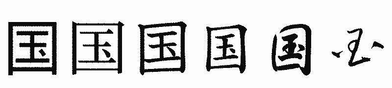 漢字「国」の書体比較