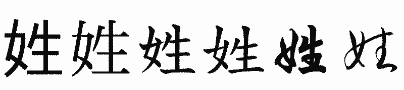漢字「姓」の書体比較