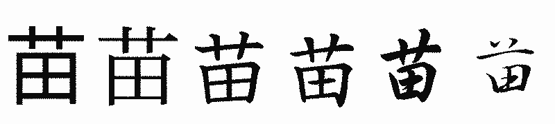 漢字「苗」の書体比較