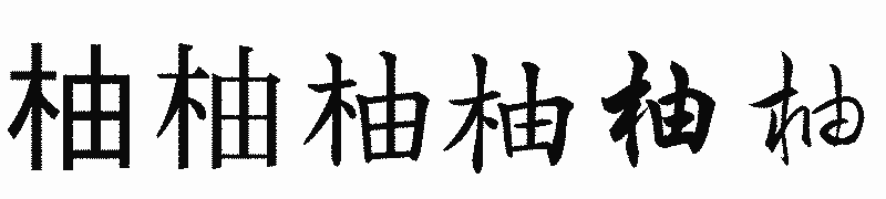 漢字「柚」の書体比較