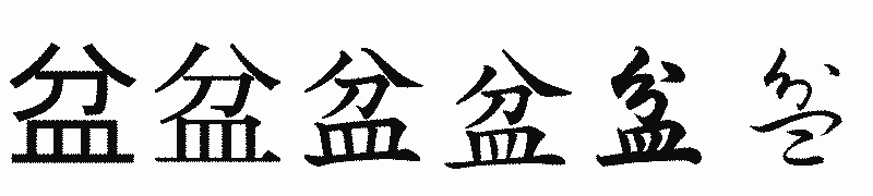 漢字「盆」の書体比較
