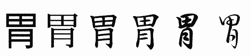 漢字「胃」の書体比較
