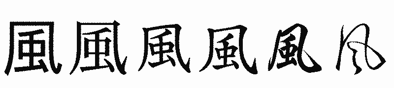 漢字「風」の書体比較