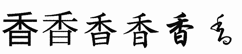 漢字「香」の書体比較