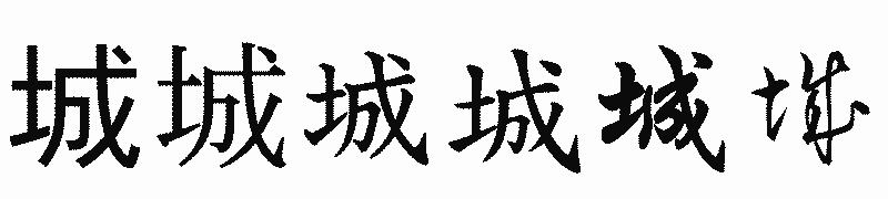 漢字「城」の書体比較
