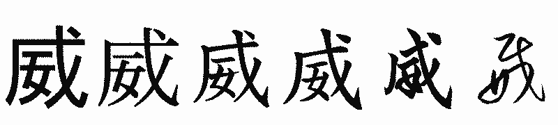 漢字「威」の書体比較
