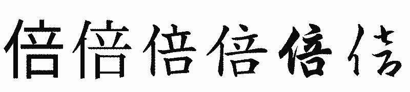 漢字「倍」の書体比較