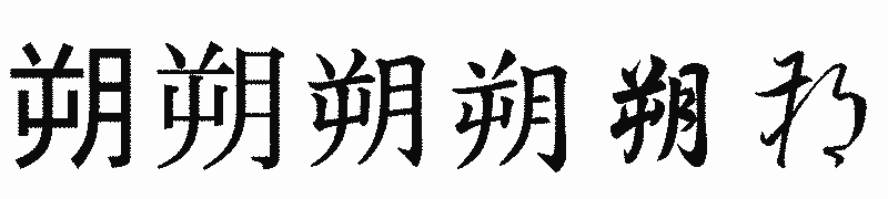 漢字「朔」の書体比較