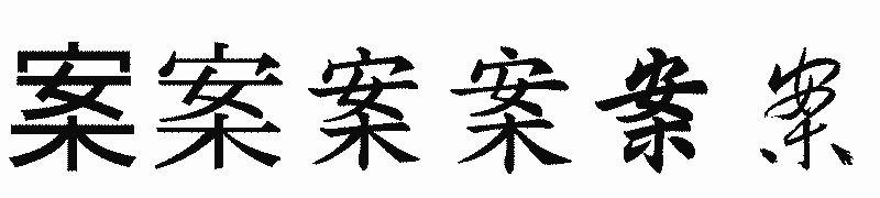 漢字「案」の書体比較