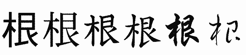 漢字「根」の書体比較