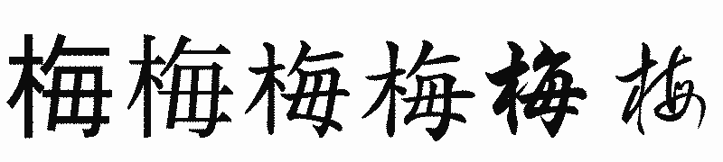 漢字「梅」の書体比較