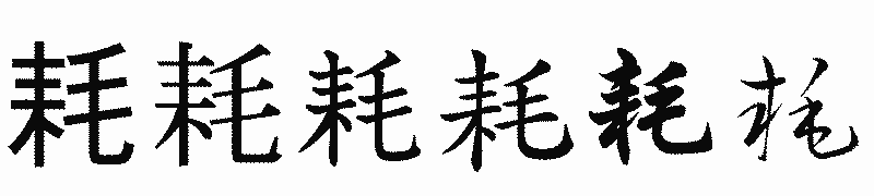 漢字「耗」の書体比較