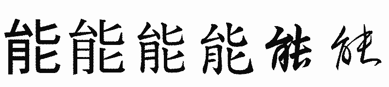 漢字「能」の書体比較