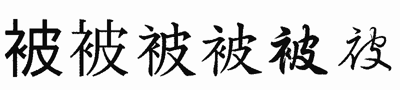 漢字「被」の書体比較