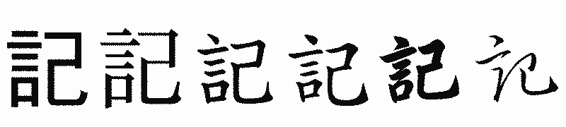 漢字「記」の書体比較