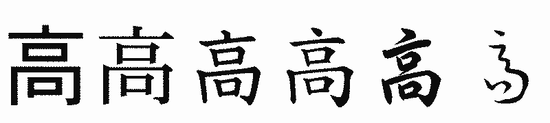 漢字「高」の書体比較