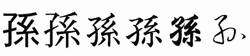 漢字「孫」の書体比較