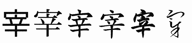 漢字「宰」の書体比較