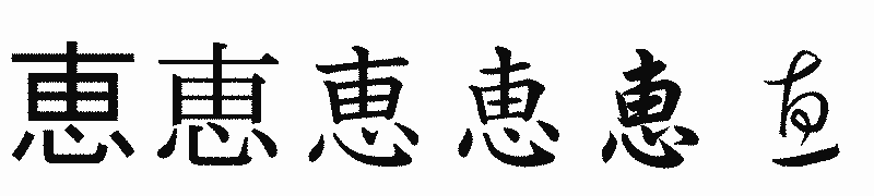 漢字「恵」の書体比較