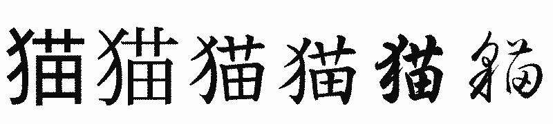 漢字「猫」の書体比較