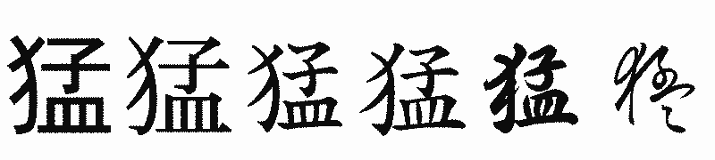漢字「猛」の書体比較