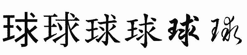 漢字「球」の書体比較