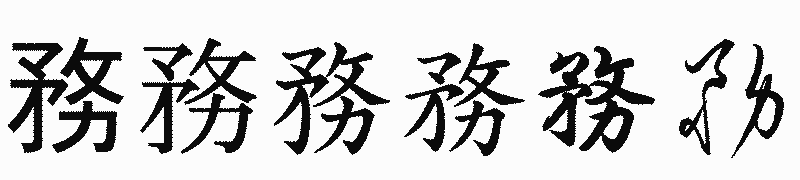 漢字「務」の書体比較