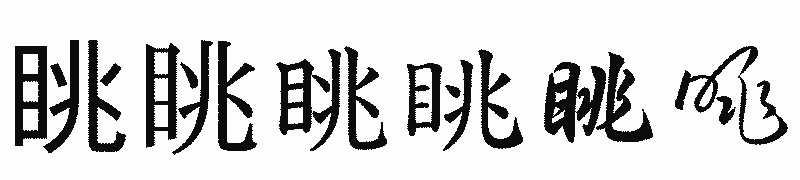 漢字「眺」の書体比較