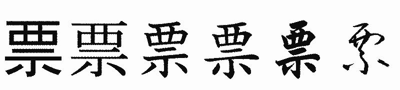 漢字「票」の書体比較