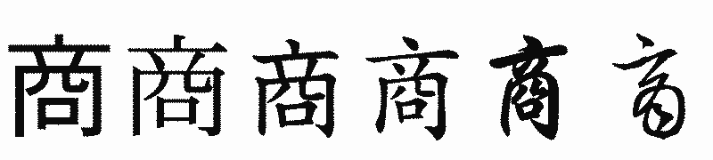 漢字「商」の書体比較