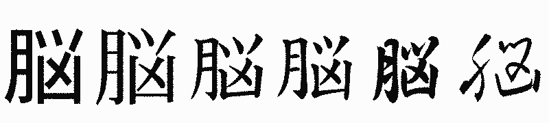 漢字「脳」の書体比較