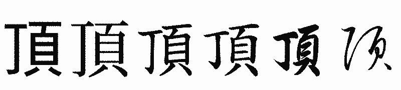 漢字「頂」の書体比較
